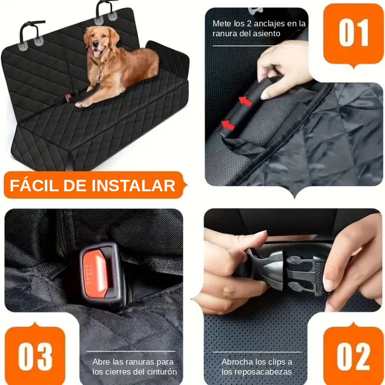 Hamaca Protectora de Maletero y Asiento Trasero Impermeable para Perros