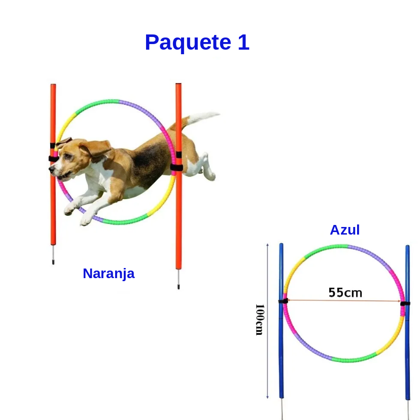 Kit de Agility Portátil para Perros: Jalones, Mástiles y Set de Salto