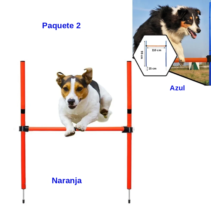 Kit de Agility Portátil para Perros: Jalones, Mástiles y Set de Salto
