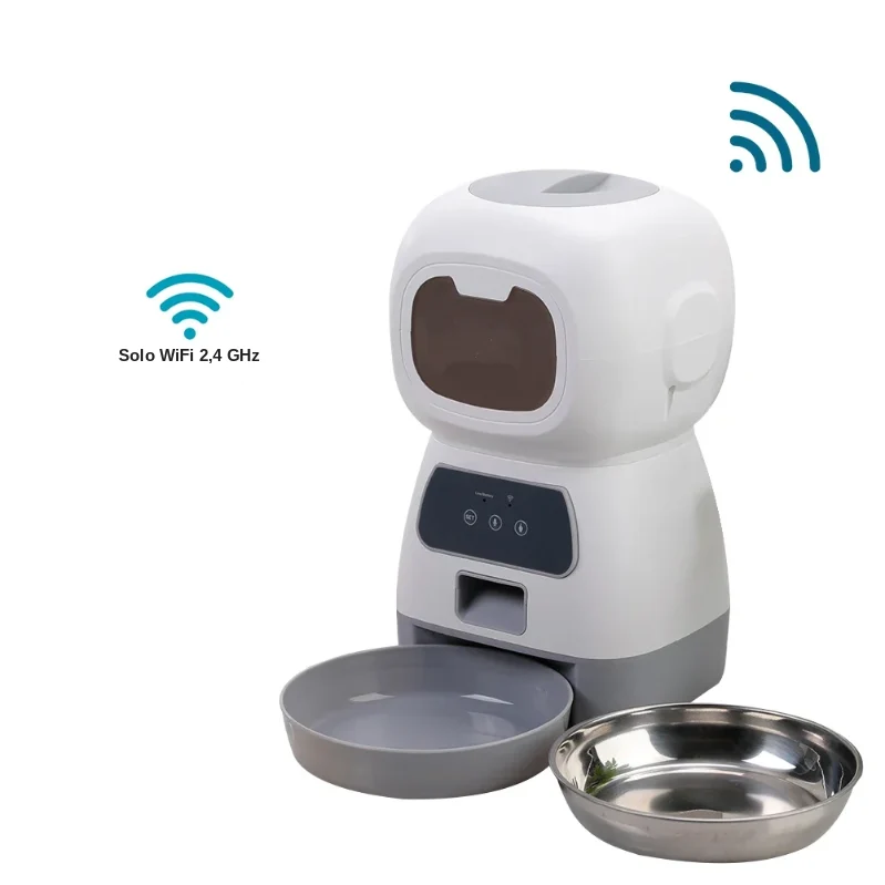 Comedero Automático 3.5L WiFi con Grabadora de Voz para Perros y Gatos