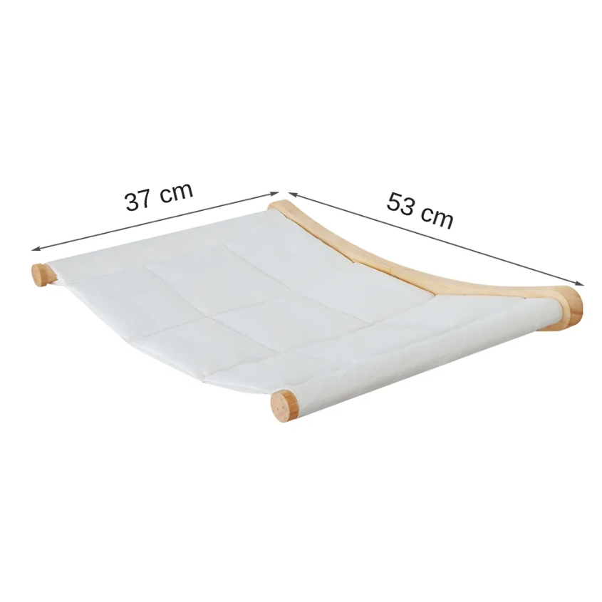 Hamaca de Pared para Gatos de Madera de Pino con Cojín de Algodón