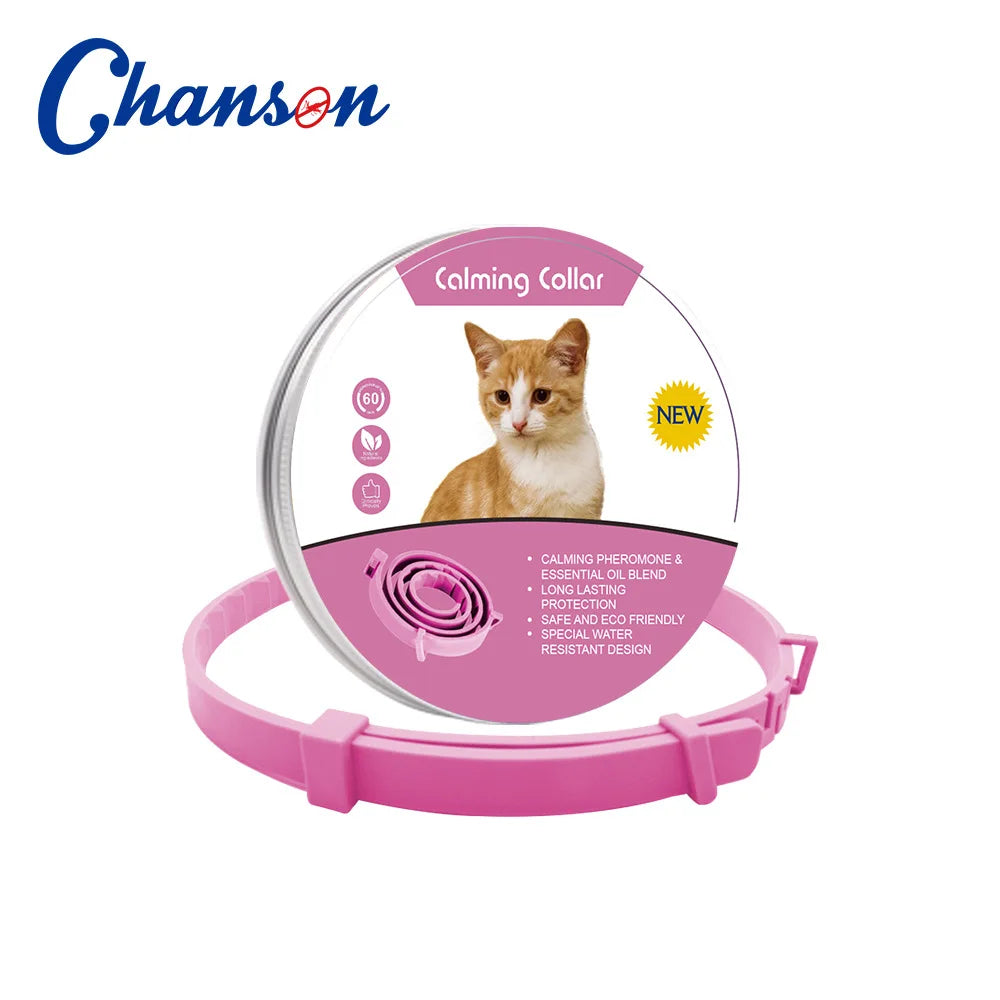 Collar Calmante de Feromonas Antiestrés para Perros y Gatos