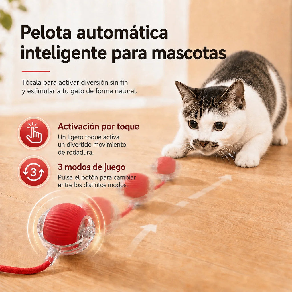 Pelota Interactiva Automática Recargable para Gatos