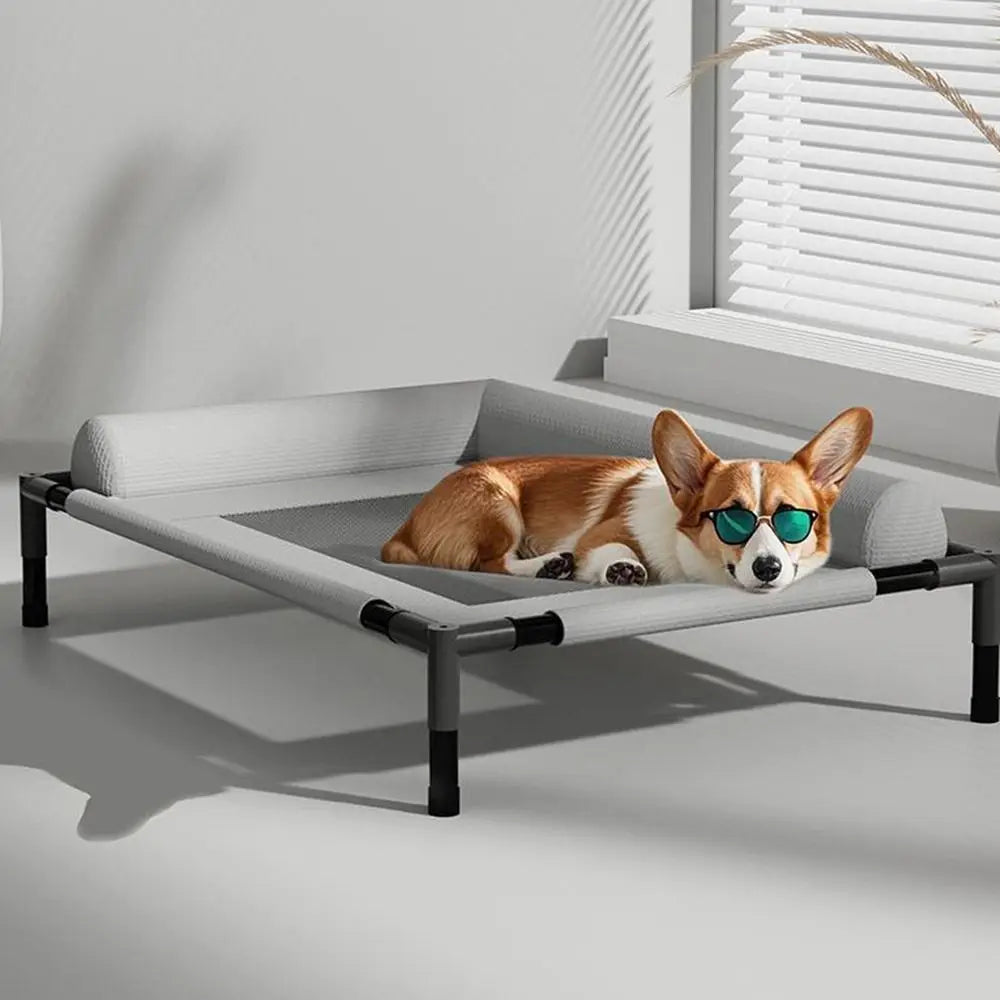 Cama Elevada de Malla Transpirable con Cojín para Perros