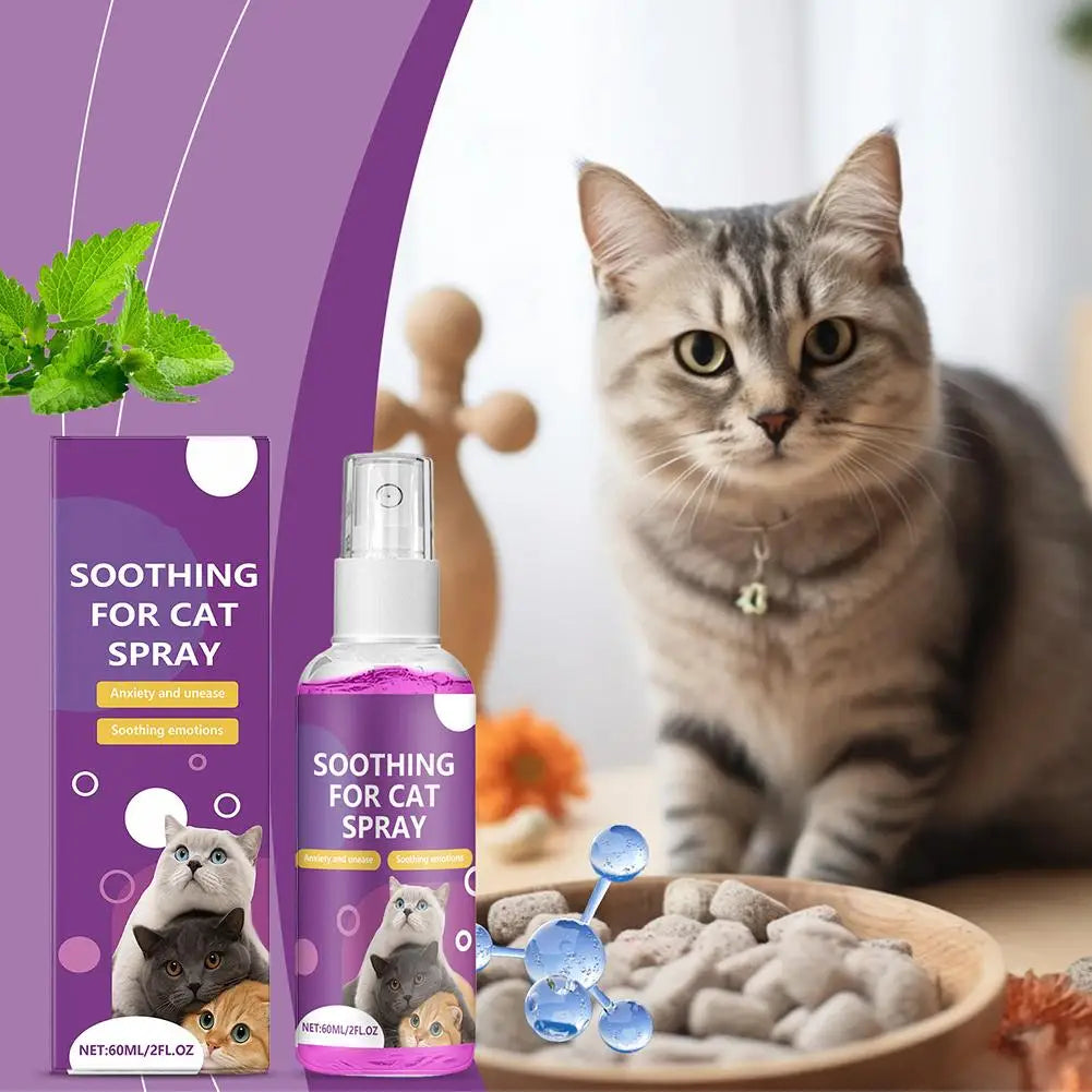 Spray Calmante de Feromonas Anti-Estrés para Gatos