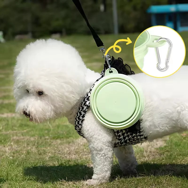 Bol Plegable de Silicona para Mascotas, Portátil para Viajes y Paseos