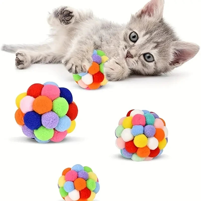 Set de Bolas de Lana con Cascabel para Gatos