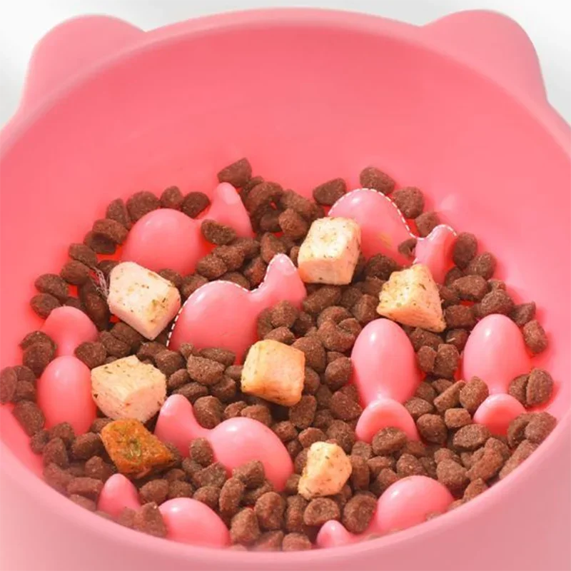 Comedero Lento Antiatragantamiento para Perros y Gatos, con Soporte para el Cuello