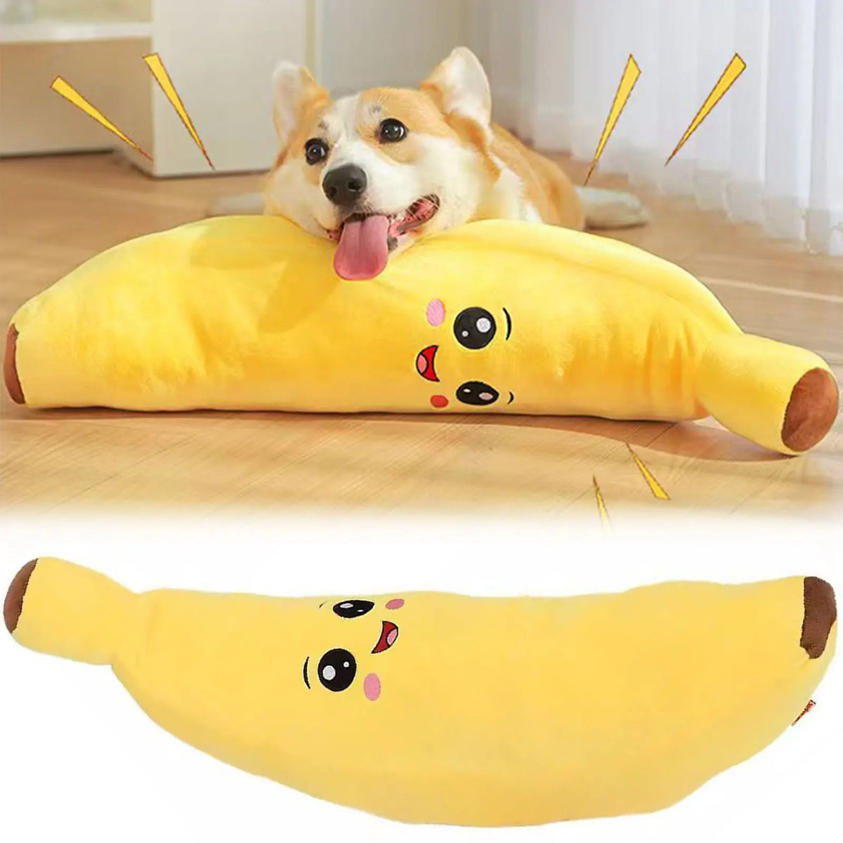 Peluche Calmante de Plátano 2 en 1 para Perros y Gatos