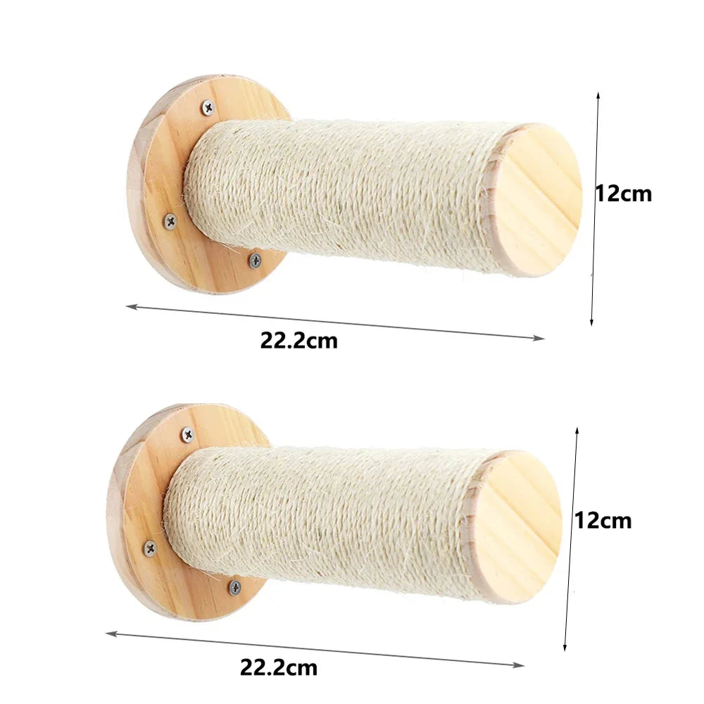 Estantes de Pared Escalables para Gatos con Rampa y Escalera de Cuerda