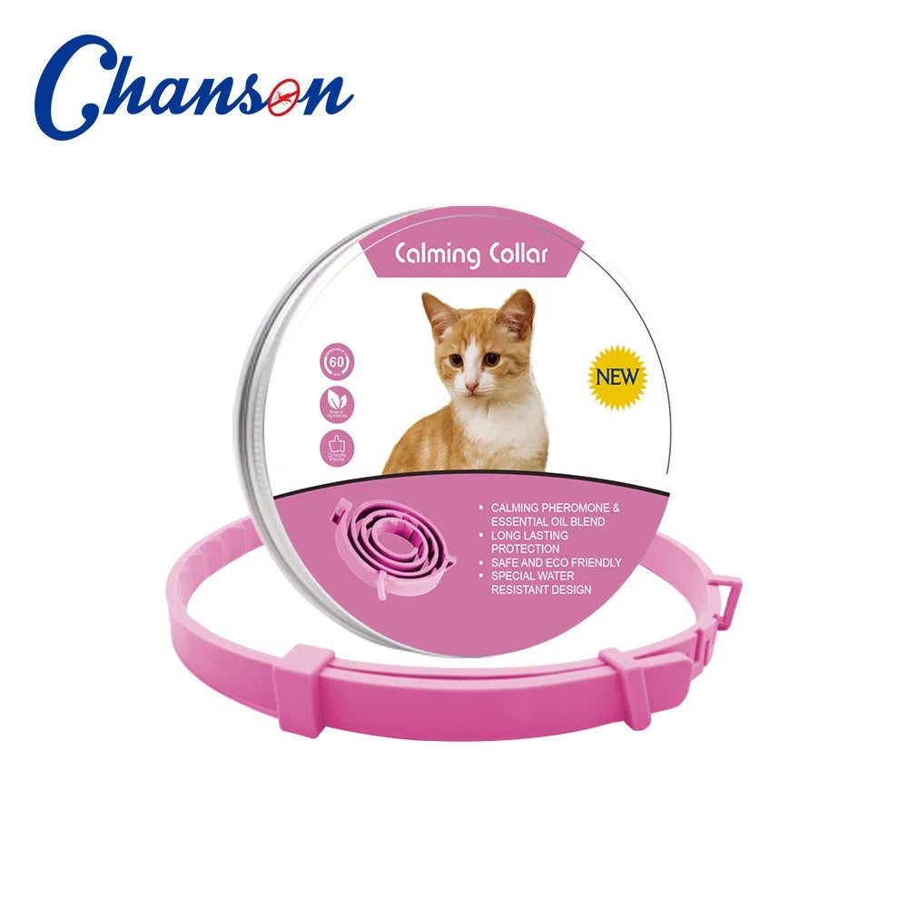 Collar Calmante de Feromonas Antiestrés para Perros y Gatos