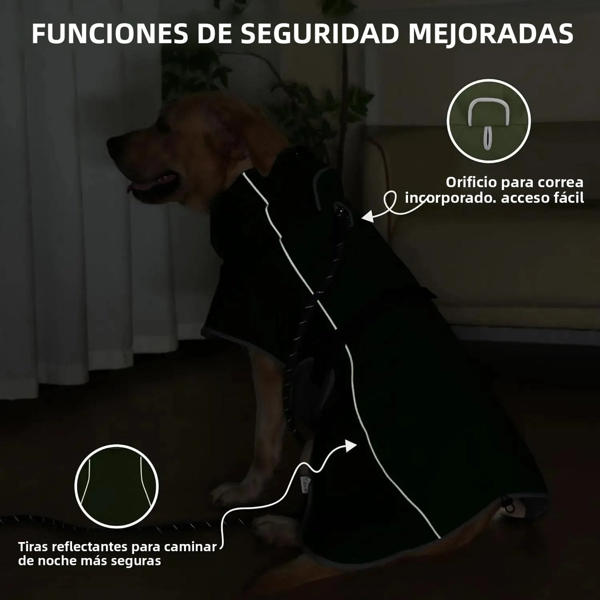 Chubasquero Impermeable para Perros con Tiras Reflectantes y Tirantes Ajustables