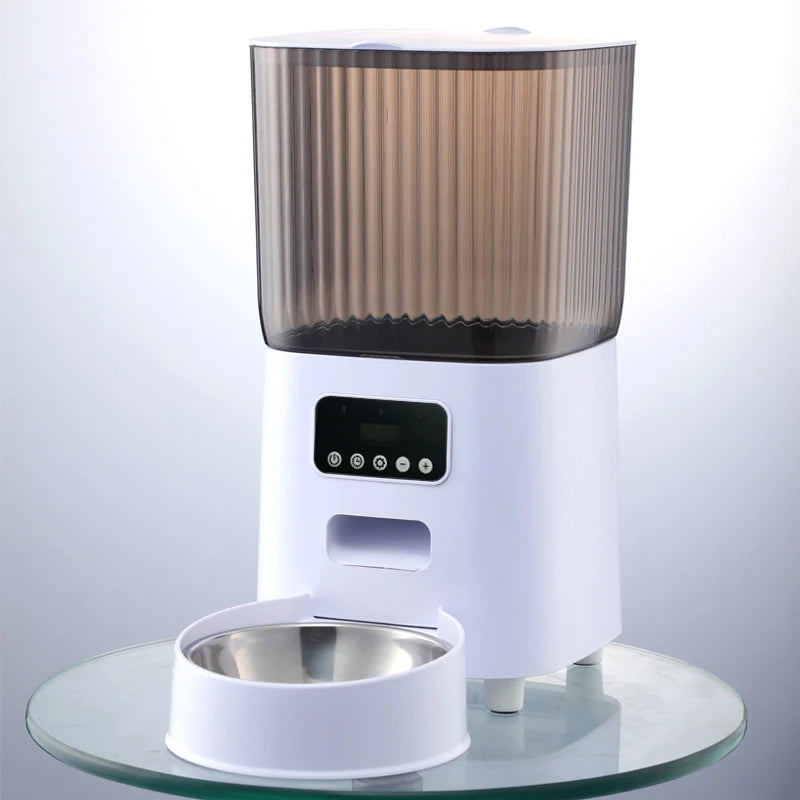 Comedero Automático 5L con Cámara HD WiFi y Bol de Acero Inoxidable para Perros y Gatos