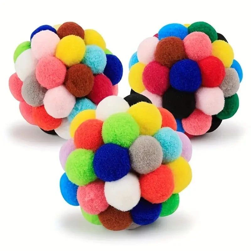 Set de Bolas de Lana con Cascabel para Gatos