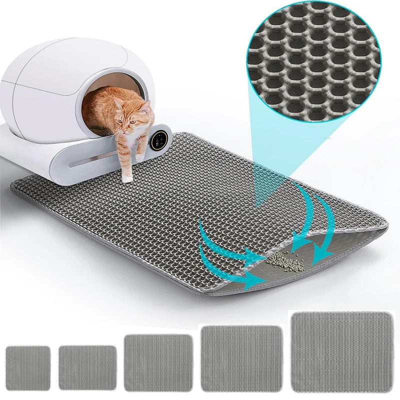 Alfombra Atrapa-Arena Impermeable de Doble Capa para Gatos