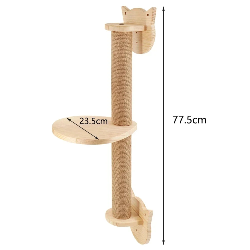 Estantes de Pared Escalables para Gatos con Rampa y Escalera de Cuerda