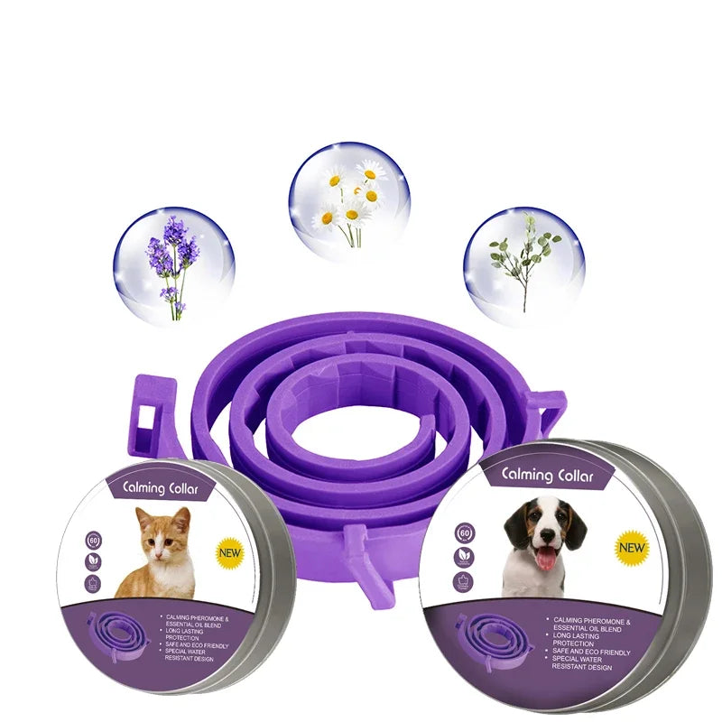 Collar Calmante de Feromonas Antiestrés para Perros y Gatos