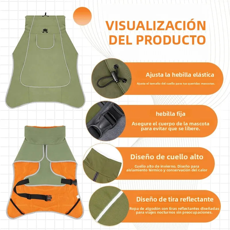 Chubasquero Impermeable para Perros con Tiras Reflectantes y Tirantes Ajustables