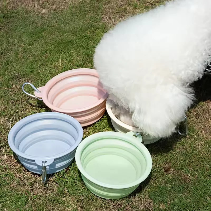 Bol Plegable de Silicona para Mascotas, Portátil para Viajes y Paseos