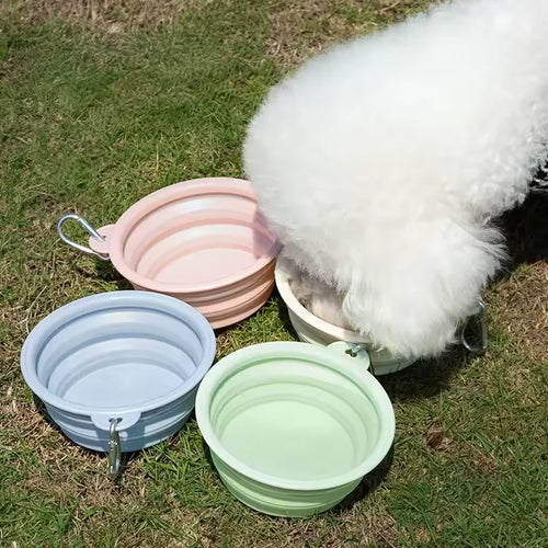 Bol Plegable de Silicona para Mascotas, Portátil para Viajes y Paseos