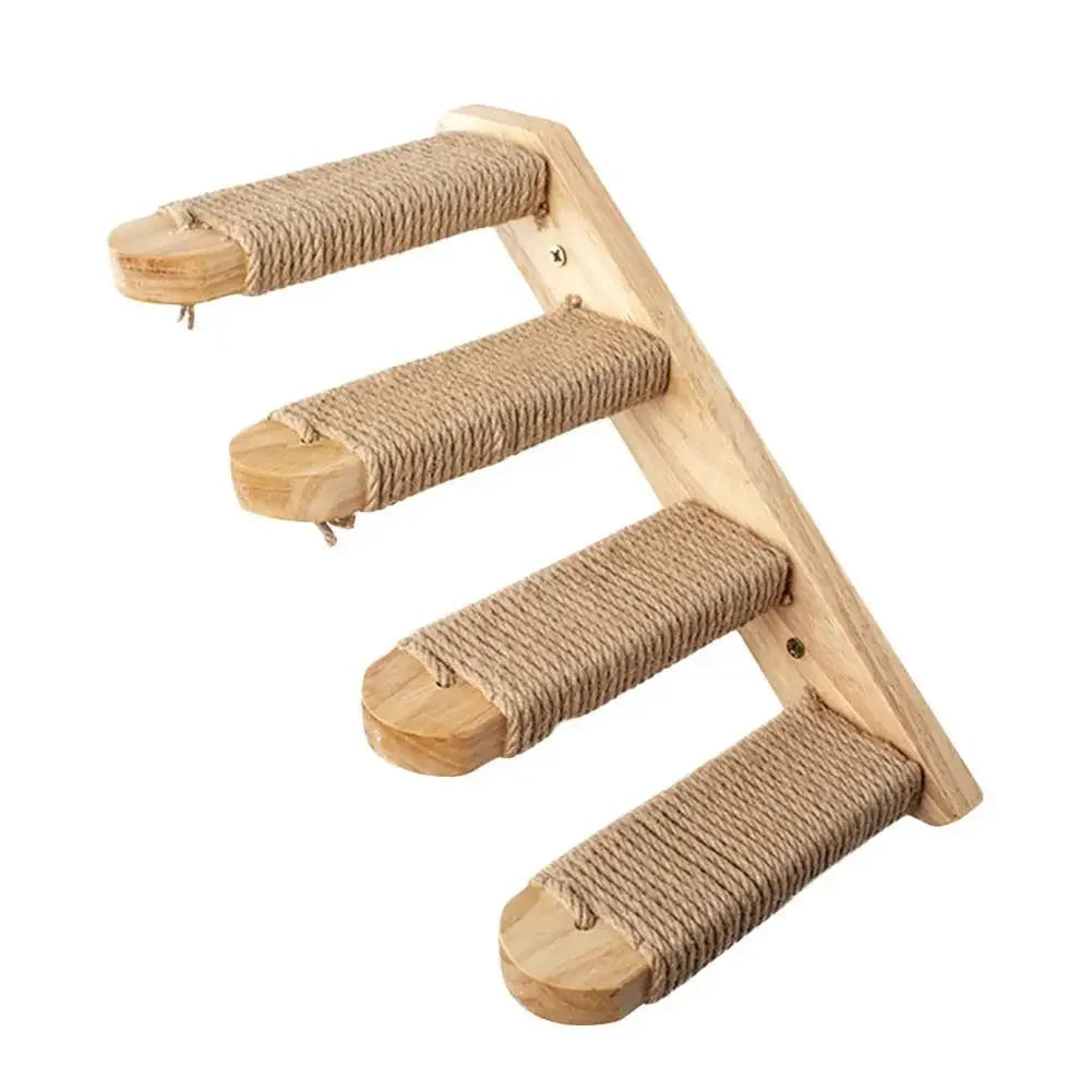 Estantes de Pared Escalables para Gatos con Rampa y Escalera de Cuerda