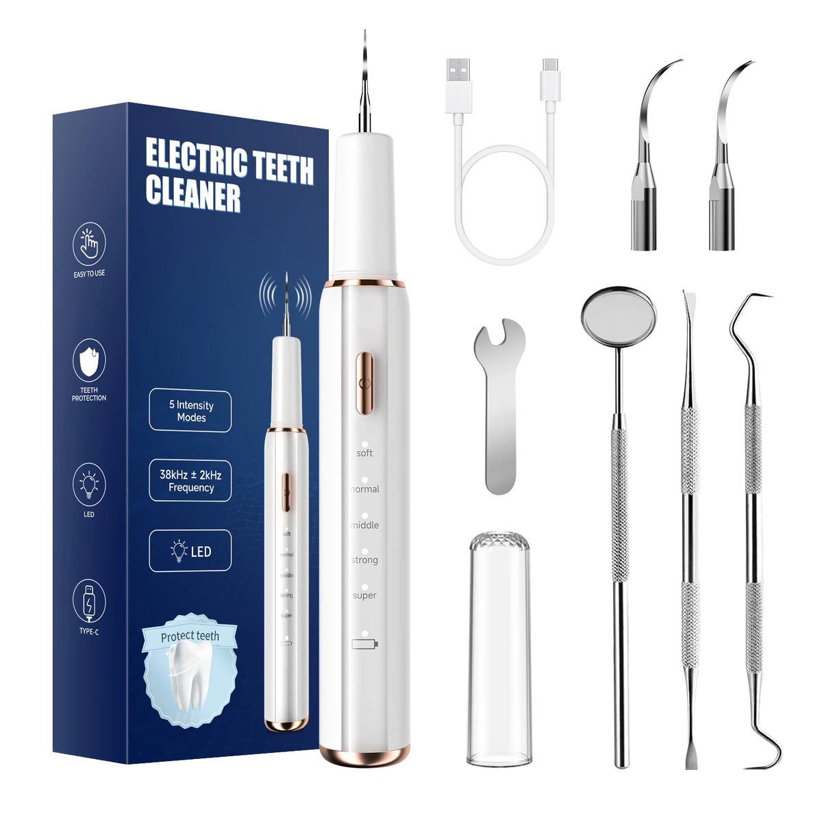 Limpiador Dental Eléctrico Ultrasónico Blanqueador para Perros y Gatos