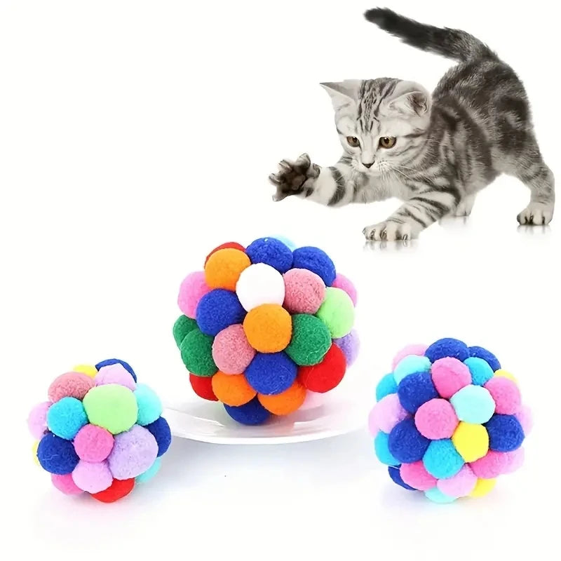 Set de Bolas de Lana con Cascabel para Gatos