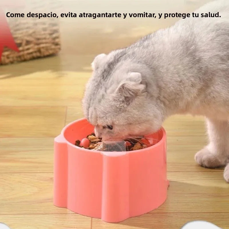 Comedero Lento Antiatragantamiento para Perros y Gatos, con Soporte para el Cuello