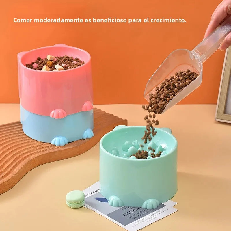 Comedero Lento Antiatragantamiento para Perros y Gatos, con Soporte para el Cuello