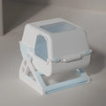 Arenero Autolimpiable Semiautomático Extra Grande Antisalpicaduras para Gatos