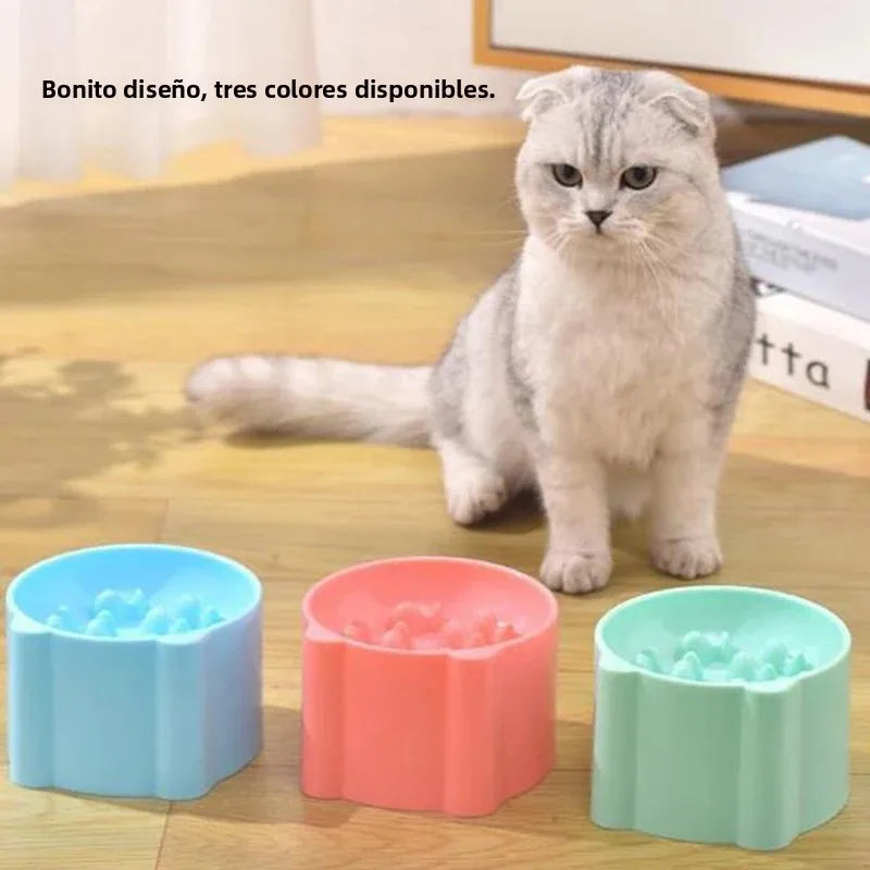 Comedero Lento Antiatragantamiento para Perros y Gatos, con Soporte para el Cuello