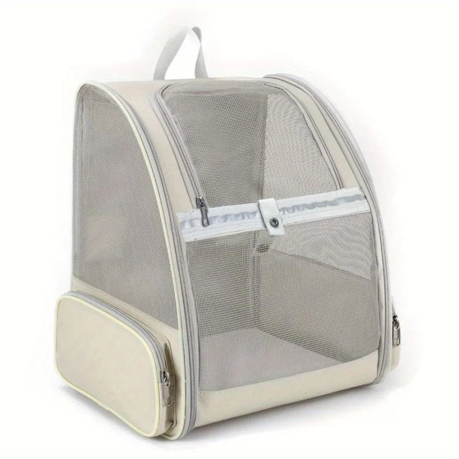 Mochila Transportadora de Malla Transpirable para Gatos y Perros Pequeños