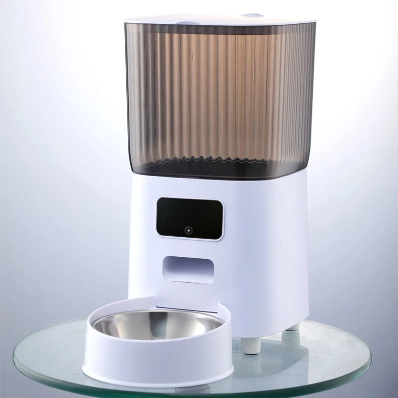 Comedero Automático 5L con Cámara HD WiFi y Bol de Acero Inoxidable para Perros y Gatos