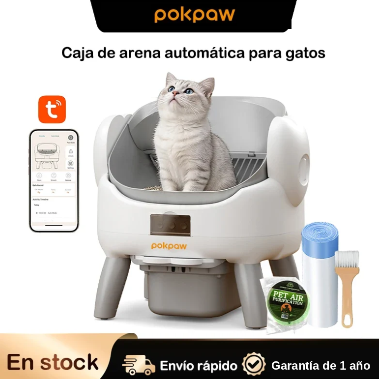 Arenero Automático Inteligente con App 72L para Gatos, Modo Gatito