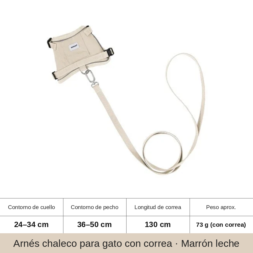 Arnés Antifugas con Bolsillo GPS Reflectante y Correa de 130cm para Gatos