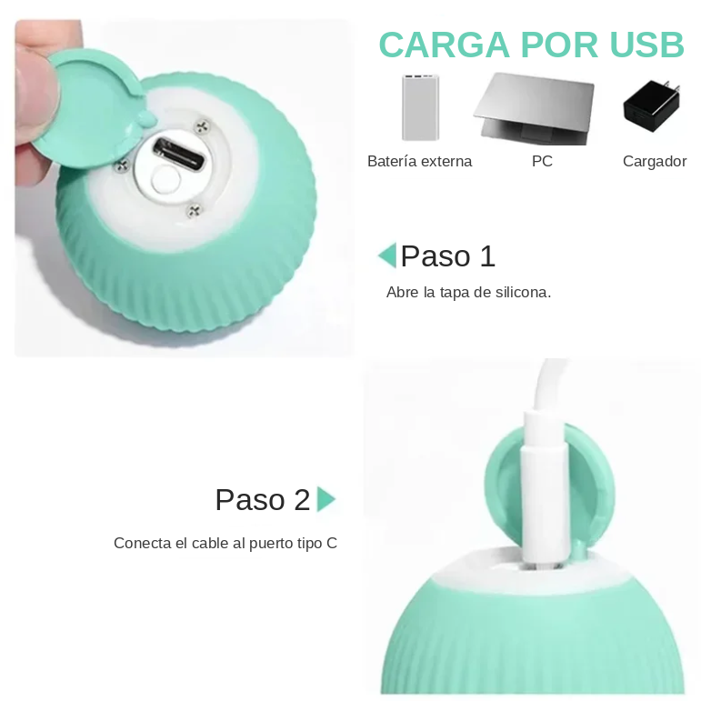 Bola Giratoria Eléctrica Interactiva para Gatos