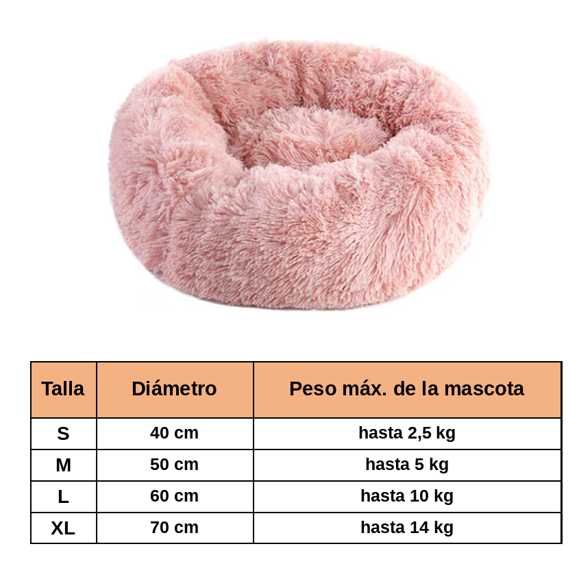 Cama Donut de Peluche Calmante Premium para Perros y Gatos