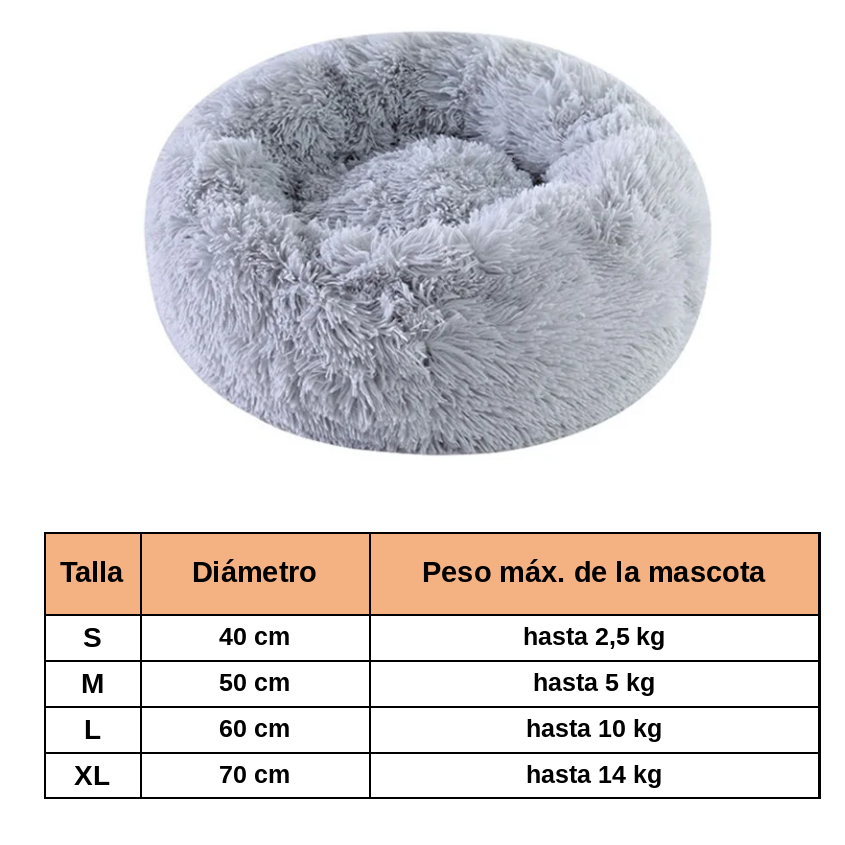 Cama Donut de Peluche Calmante Premium para Perros y Gatos