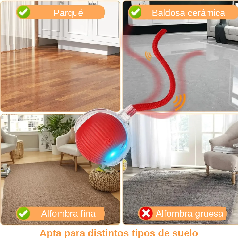 Bola Interactiva con Cola Falsa Recargable para Gatos