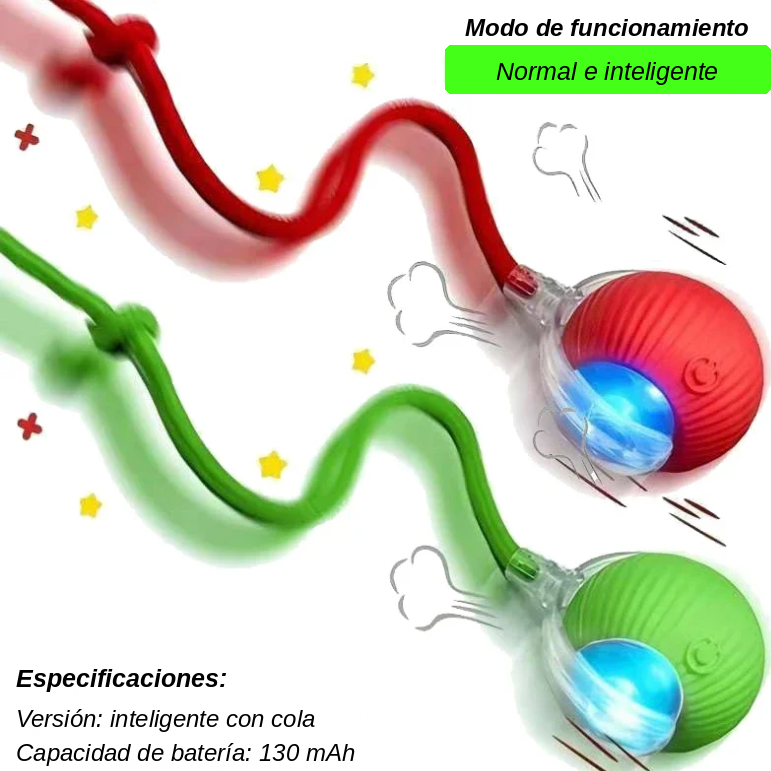Bola Interactiva con Cola Falsa Recargable para Gatos