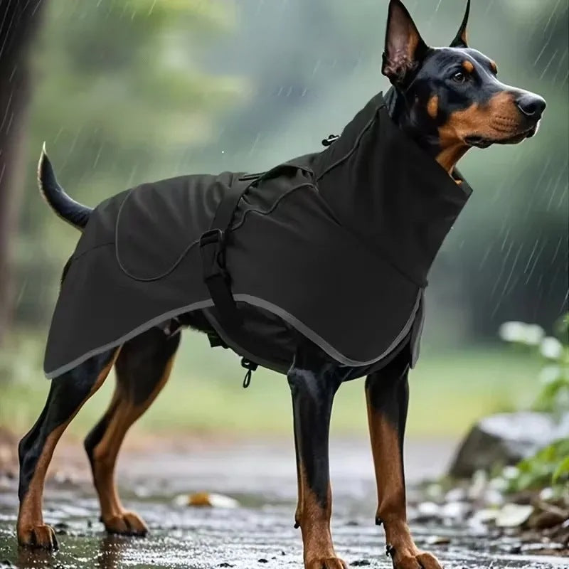 Chubasquero Impermeable para Perros con Tiras Reflectantes y Tirantes Ajustables
