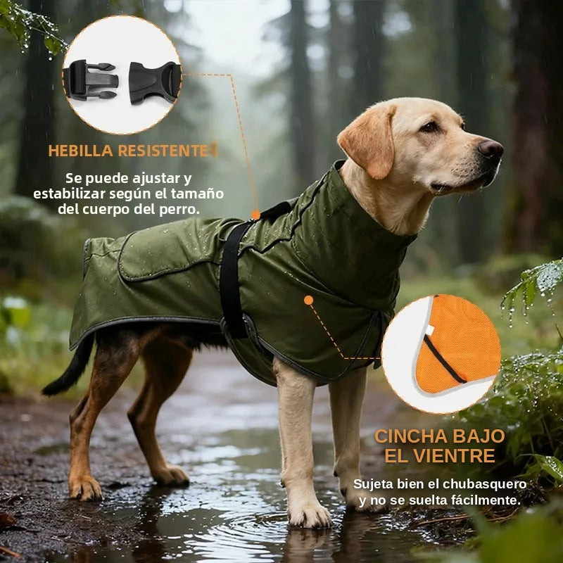 Chubasquero Impermeable para Perros con Tiras Reflectantes y Tirantes Ajustables