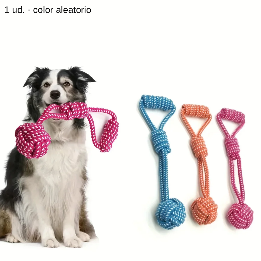 Cuerda de Juguete con Pelota para Morder y Tirar para Perros