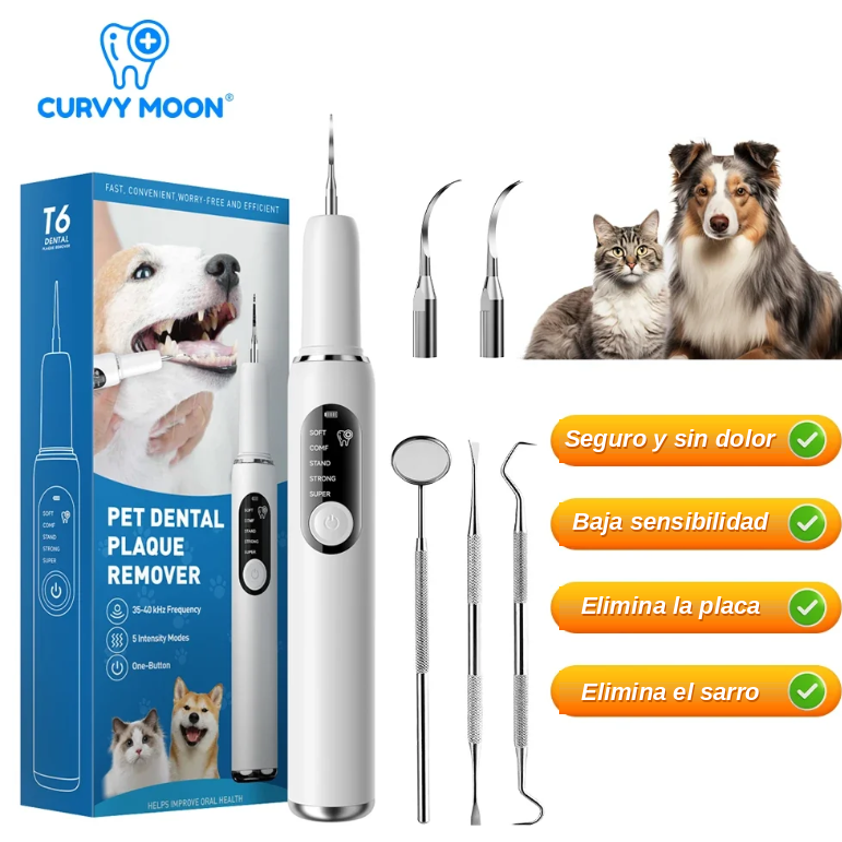 Escalador Dental Ultrasónico para Perros y Gatos, 5 Modos Antisarro