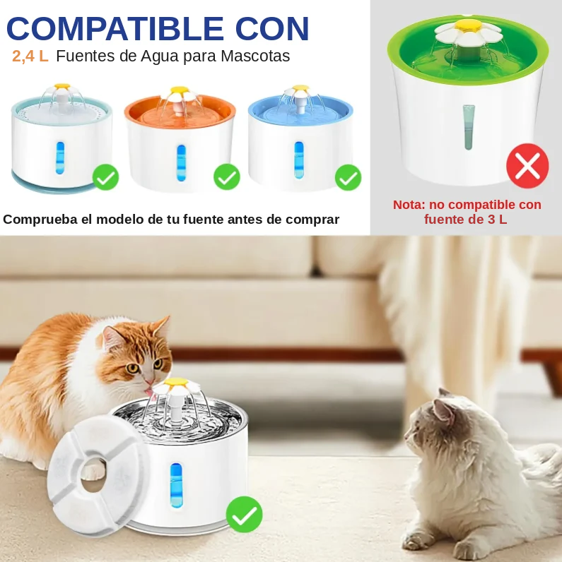 Filtros de Repuesto de Carbón para Fuente de Agua de Gatos y Perros