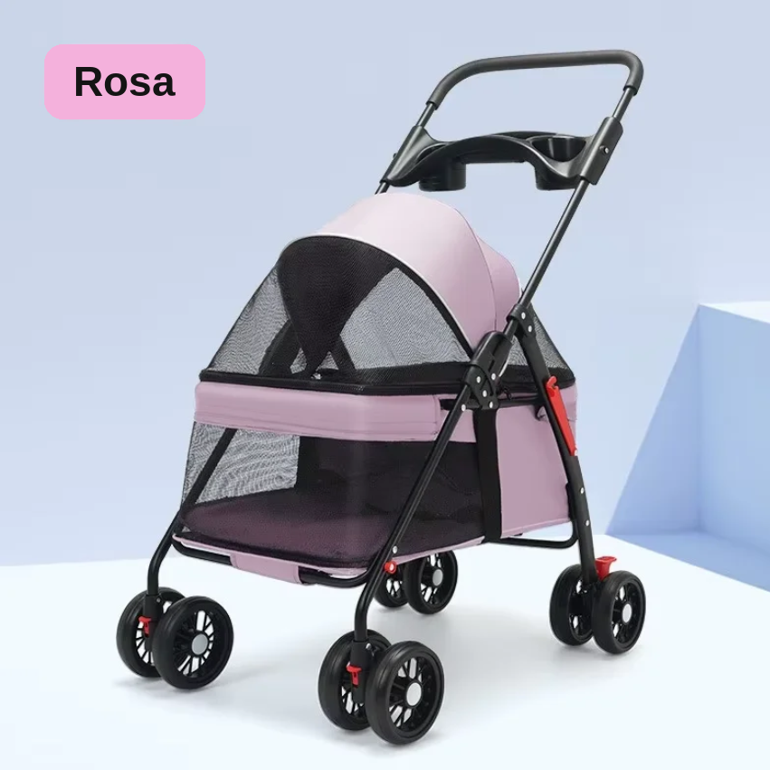 Carrito Cochecito Plegable para Mascotas, Ligero y Portátil para Paseos