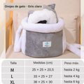 Bolsa Transportadora de Peluche con Orejas para Gatos y Perros Pequeños, para Llevar Delante