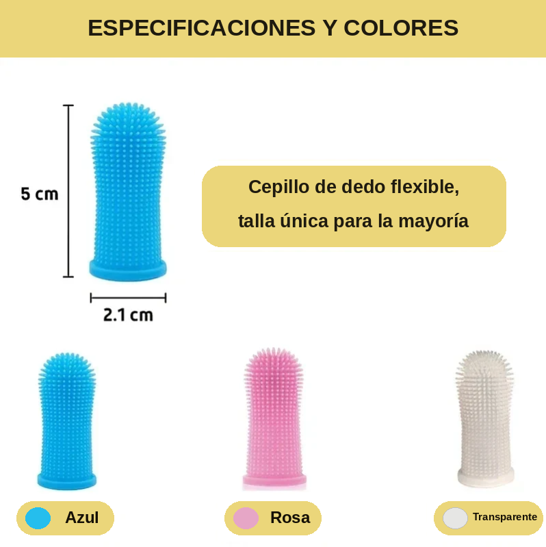 Kit de Cepillos de Dedo de Silicona para Perros y Gatos