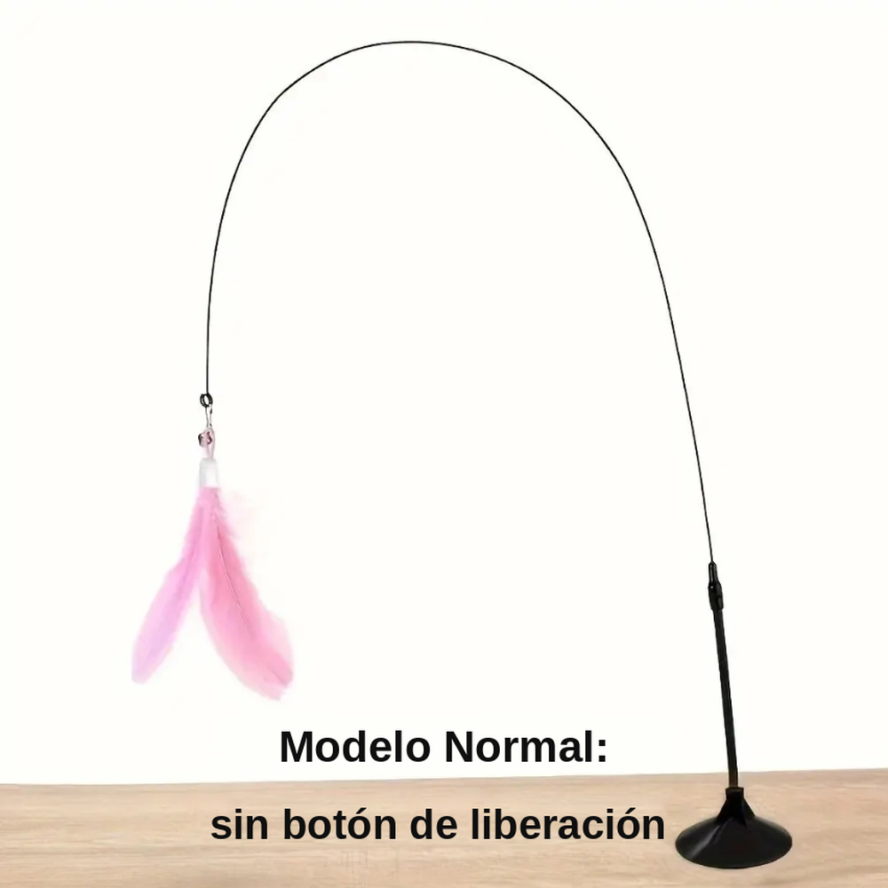 Varita con Plumas y Cascabel con Ventosa para Gatos